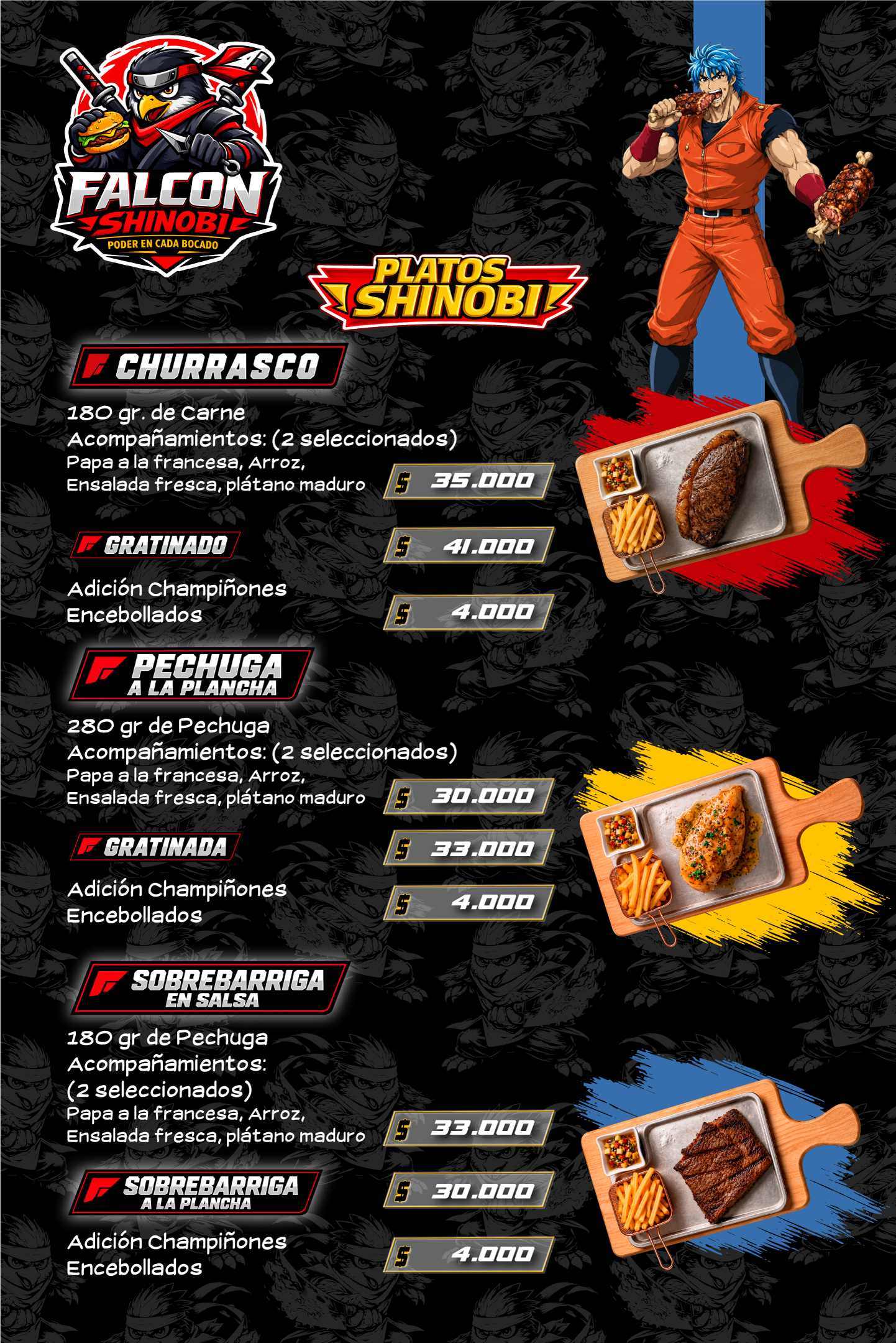 Menú Falcon Shinobi 3